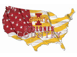 Iowa State Cyclones USA Shape Flag Cutout