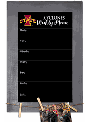 Iowa State Cyclones Weekly Chalkboard with frame & clothespins 11x19 Sign