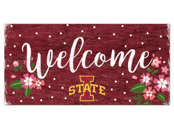 Iowa State Cyclones Welcome Floral 6x12 Sign