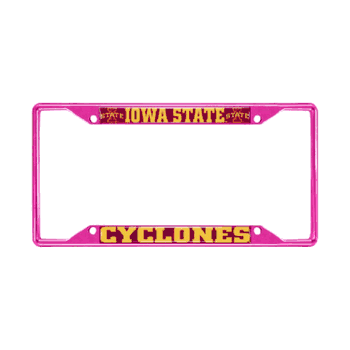 Iowa State Pink Metal License Plate Frame - 6.25