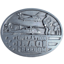 Iraqi Freedom Antiqued Belt Buckle