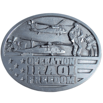 Iraqi Freedom Antiqued Belt Buckle