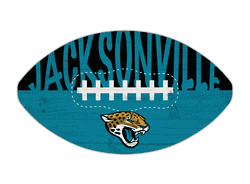 Jacksonville Jaguars 12" Football Cutout Sign with City Name