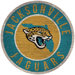 Jacksonville Jaguars 12 in. Circle w/ State Sign