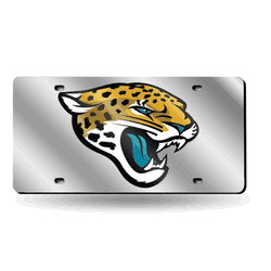 Jacksonville Jaguars  12" x 6" Silver Laser Cut Tag For Car/Truck/SUV