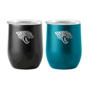 Jacksonville Jaguars 16oz Yours and Mine Etch Powdercoat Curved Beverage Set