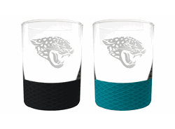 Jacksonville Jaguars 2pc Laser Etched Commissioner Rocks Glass Set