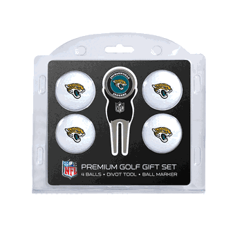 Jacksonville Jaguars 4 Ball Gift Set + Divot Tool & Marker