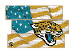 Jacksonville Jaguars American Flag 3 Plank