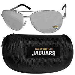 Jacksonville Jaguars Aviator Sunglasses and Zippered Carrying Case