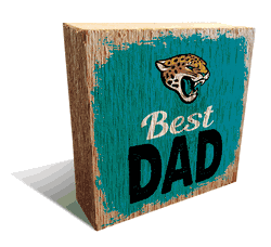Jacksonville Jaguars Best Dad 6x6 Wood Block