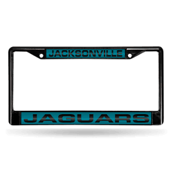 Jacksonville Jaguars Black 12" x 6" Black Laser Cut Chrome Frame