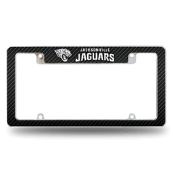 Jacksonville Jaguars Black 12" x 6" Chrome All Over Automotive License Plate Frame