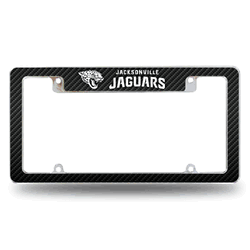 Jacksonville Jaguars Black 12" x 6" Chrome All Over Automotive License Plate Frame for Car/Truck/SUV