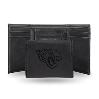 Jacksonville Jaguars Black Laser Engraved Faux Leather Trifold