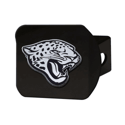 Jacksonville Jaguars Black Metal Hitch Cover with Metal Chrome 3D Emblem