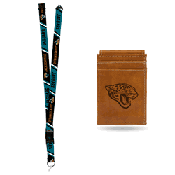 Jacksonville Jaguars Brown Front Pocket Wallet Set