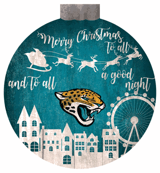 Jacksonville Jaguars Christmas Village 12in Wall Art