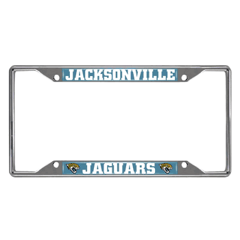 Jacksonville Jaguars Chrome Metal License Plate Frame, 6.25in x 12.25in