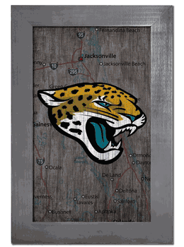 Jacksonville Jaguars City Map 11x19 Sign
