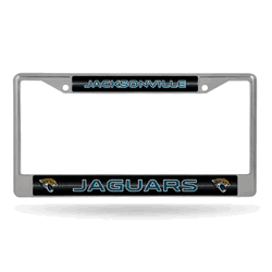 Jacksonville Jaguars Classic 12" x 6" Silver Bling Chrome Car/Truck/SUV Auto Accessory