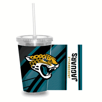 Jacksonville Jaguars Clear Tumbler W/Straw
