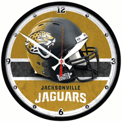 Jacksonville Jaguars Clock Round Wall Style Chrome