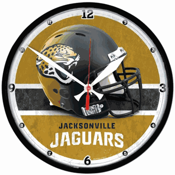 Jacksonville Jaguars Clock Round Wall Style Chrome