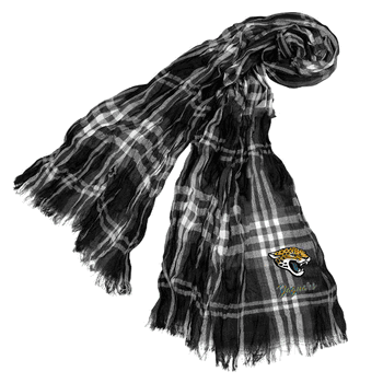 Jacksonville Jaguars Crinkle Scarf Plaid Black/Gray