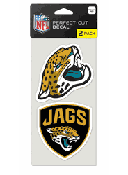 Jacksonville Jaguars Decal 4x4 Perfect Cut Set of 2
