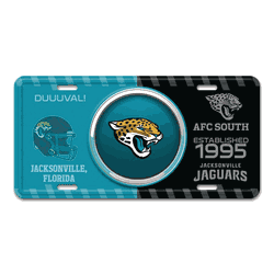 Jacksonville Jaguars Embossed Metal License Plate