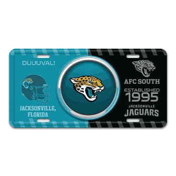 Jacksonville Jaguars Embossed Metal License Plate