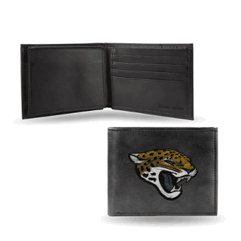 Jacksonville Jaguars  Embroidered Genuine Leather Billfold Wallet 3.25