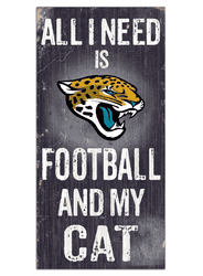 Jacksonville Jaguars Football and My Cat 6x12 Sign