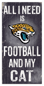 Jacksonville Jaguars Football and My Cat 6x12 Sign