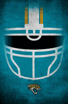 Jacksonville Jaguars Ghost Helmet 17x26