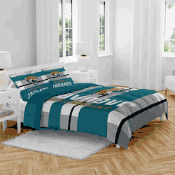 Jacksonville Jaguars Heather Stripe 3 PC Full/Queen Bed in a Bag