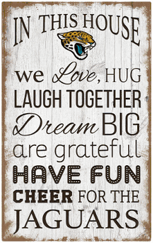 Jacksonville Jaguars In This House 11x19 Sign