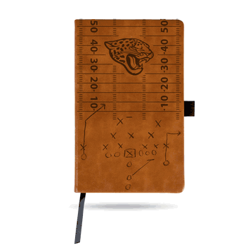 Jacksonville Jaguars Laser Engraved Brown Notepad With Elastic Band