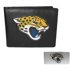 Jacksonville Jaguars Leather Bi-fold Wallet & Money Clip