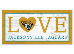 Jacksonville Jaguars Love 6x12 Sign