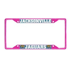 Jacksonville Jaguars Pink Metal License Plate Frame - 6.25"x12.25"