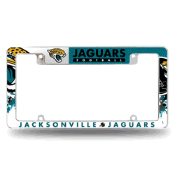 Jacksonville Jaguars Primary 12" x 6" Chrome All Over Automotive License Plate Frame