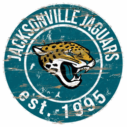 Jacksonville Jaguars Round Distressed Sign