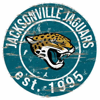 Jacksonville Jaguars Round Distressed Sign