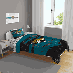 Jacksonville Jaguars Slanted Stripe 4 PC Twin Bed in a Bag