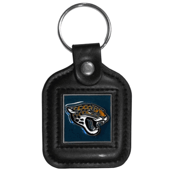 Jacksonville Jaguars Square Leatherette Key Chain