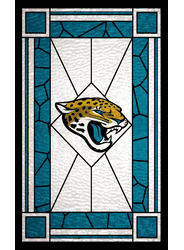 Jacksonville Jaguars Stained Glass 11x19 Wood Sign