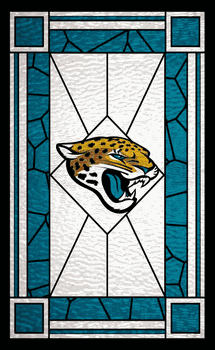 Jacksonville Jaguars Stained Glass 11x19 Wood Sign