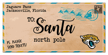 Jacksonville Jaguars To Santa 6x12 Sign